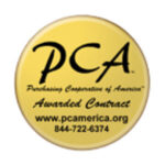 PCA gold seal logo with text: Purchasing Cooperative of America, Awarded Contract, www.pcamerica.org, 844-722-6374.